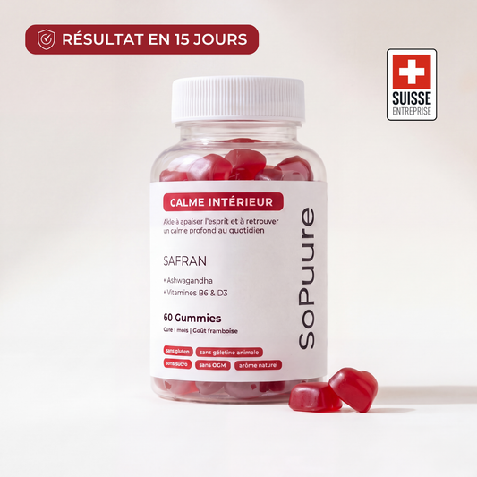Gummies calme Intérieur au safran goût framboise - Seeets whikers