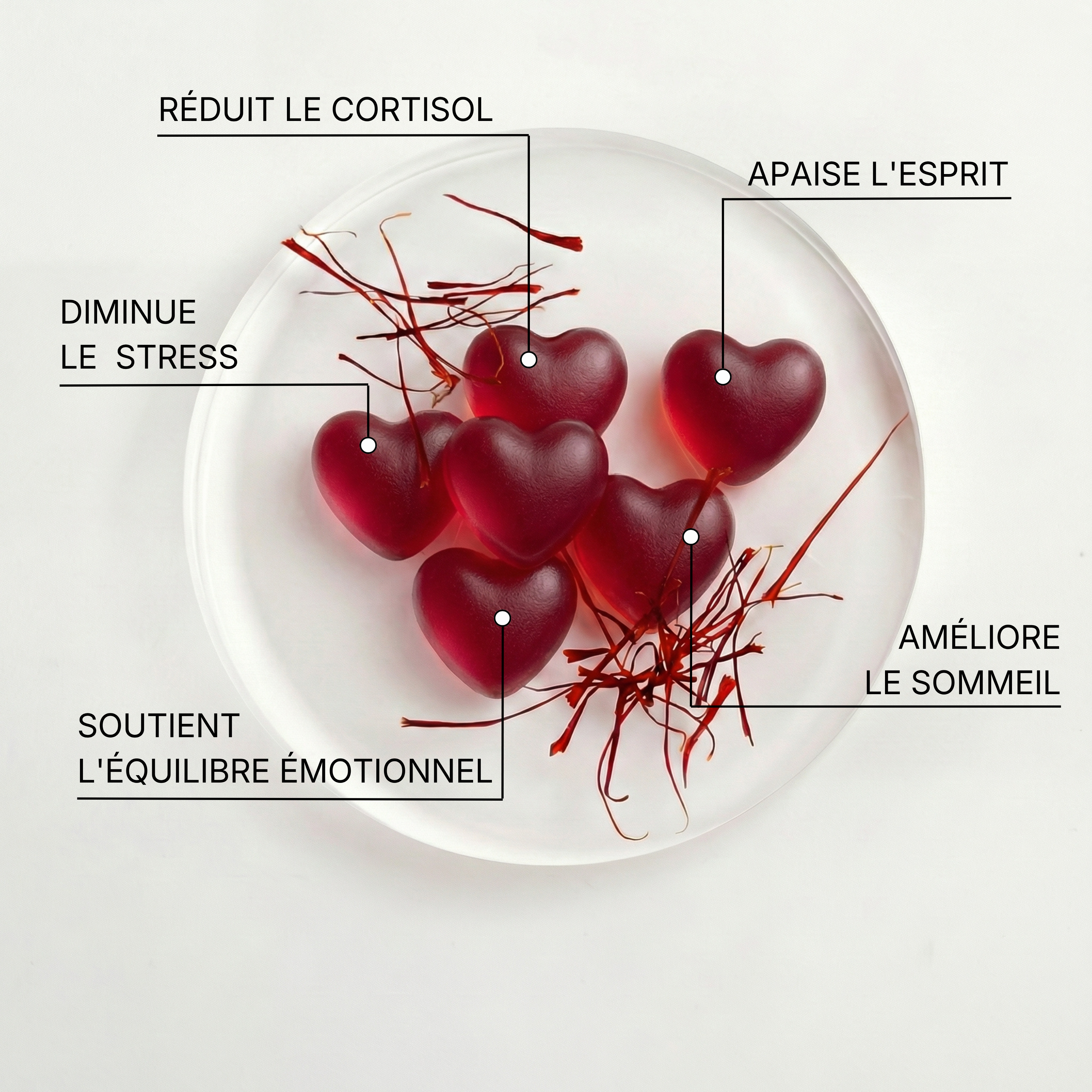 Gummies calme Intérieur au safran goût framboise