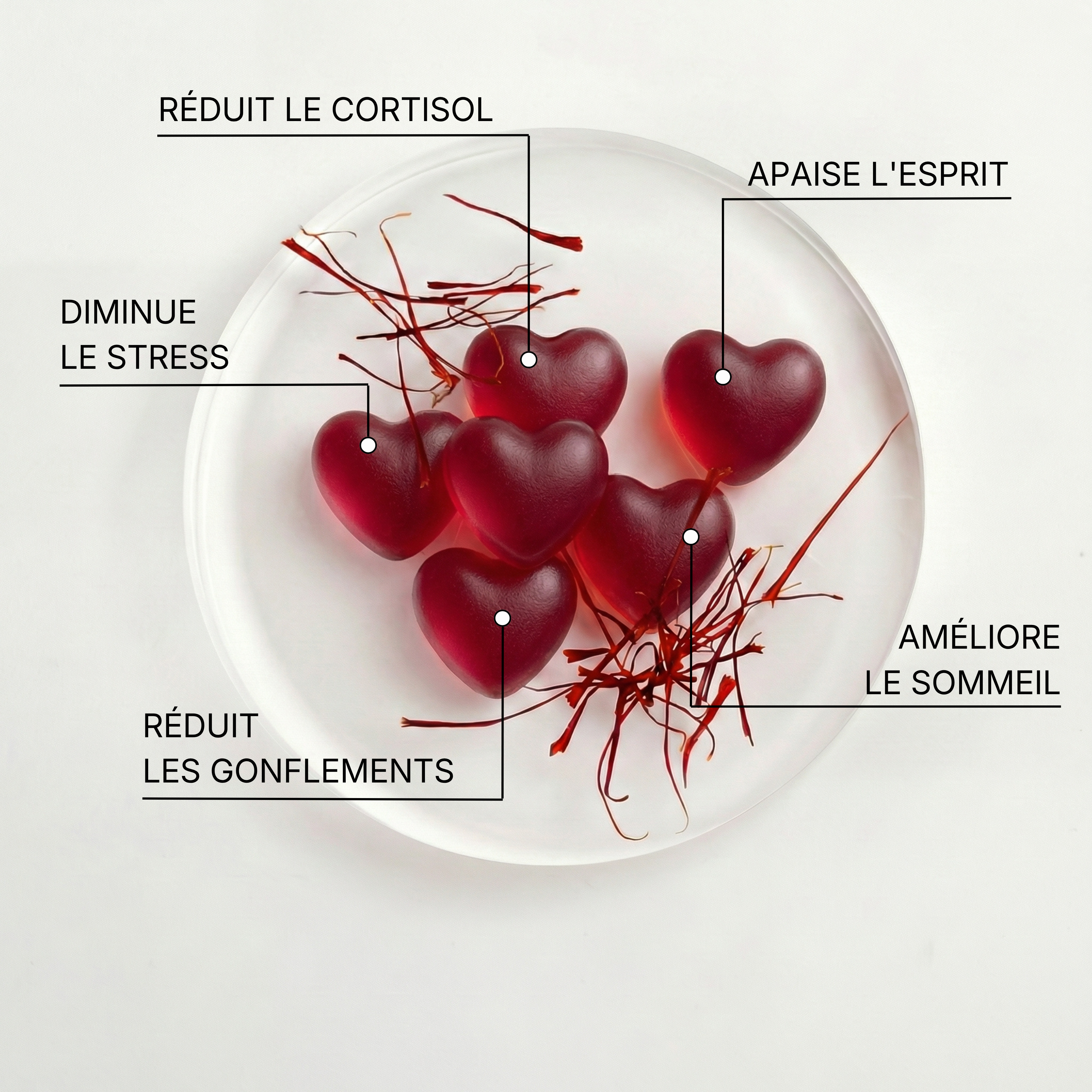 Gummies calme Intérieur au safran goût framboise