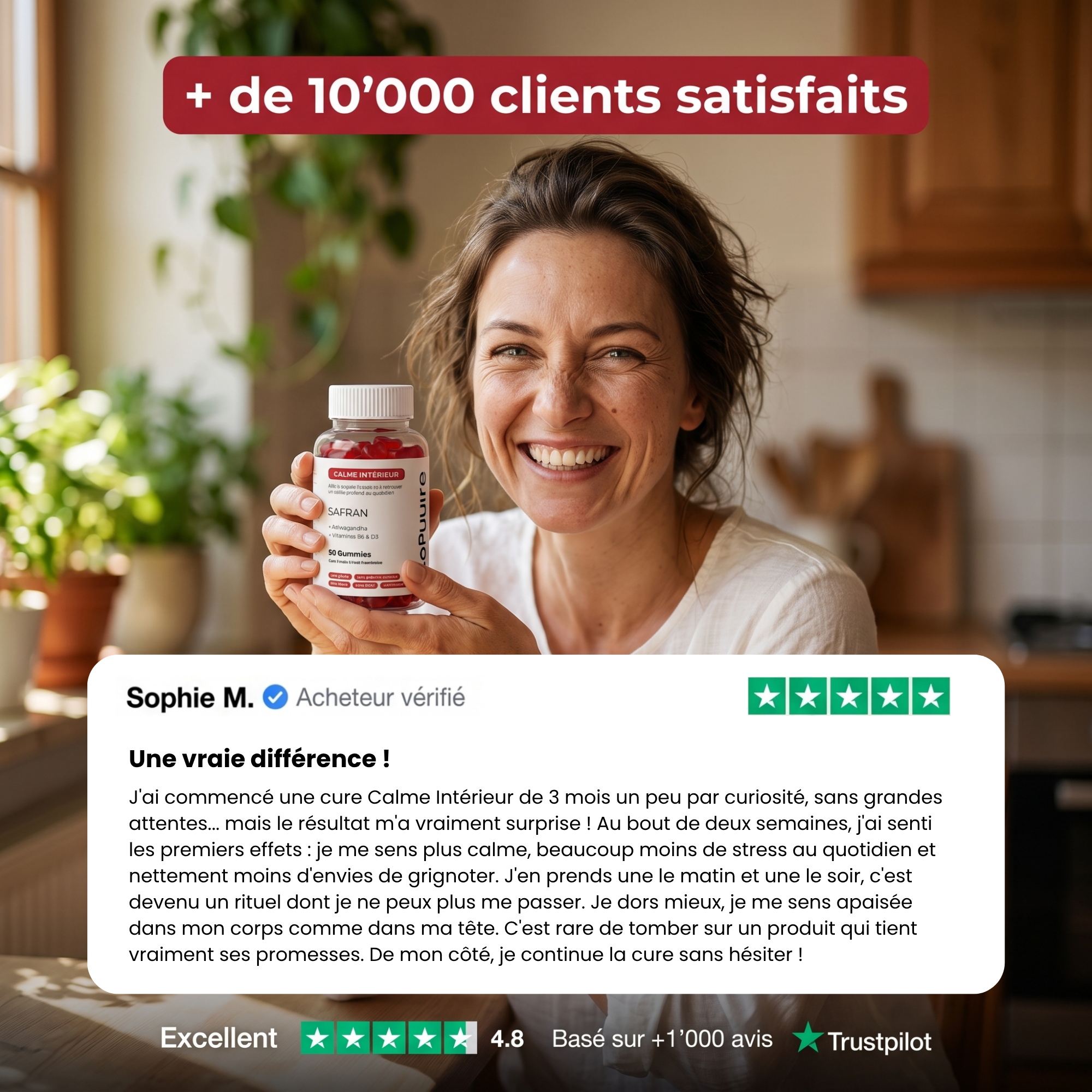 Gummies calme Intérieur au safran goût framboise
