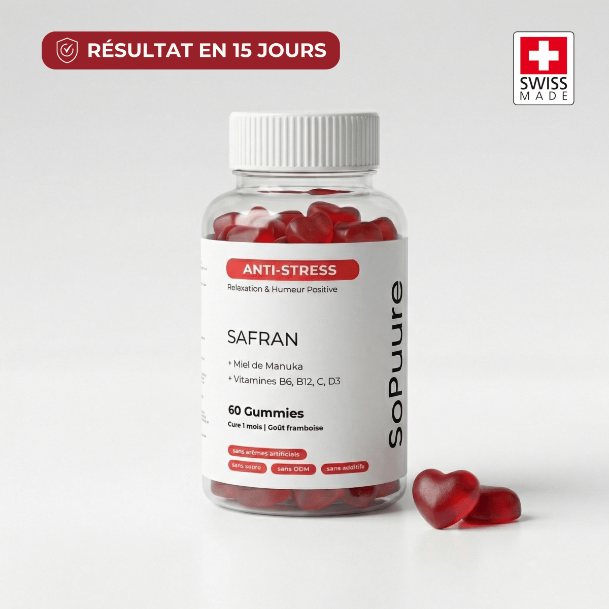 Gummies anti - stress au safran goût framboise - SoPuure