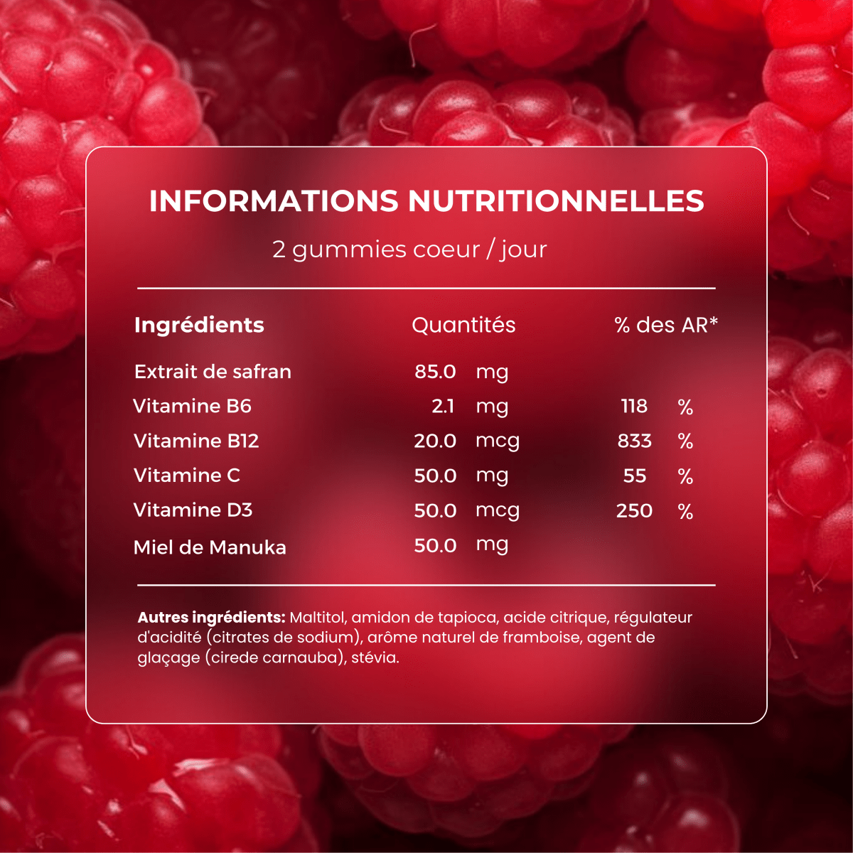 Gummies anti - stress au safran goût framboise - SoPuure